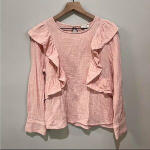 Bubble Gum Pink Long Sleeved Lucky Brand Shirt With Adjustable Sleeves!